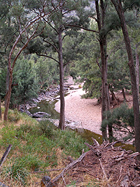 Very low water levels.