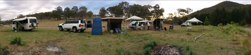 Token campsite 
panoramic photo, Sofala